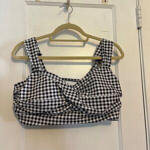 Two piece plaid skirted bikini